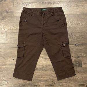 6P Lauren Ralph Lauren Brown Khaki Capris